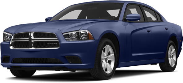 Blue Dodge Charger Side View PNG Image