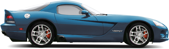 Blue Dodge Viper Side View PNG Image