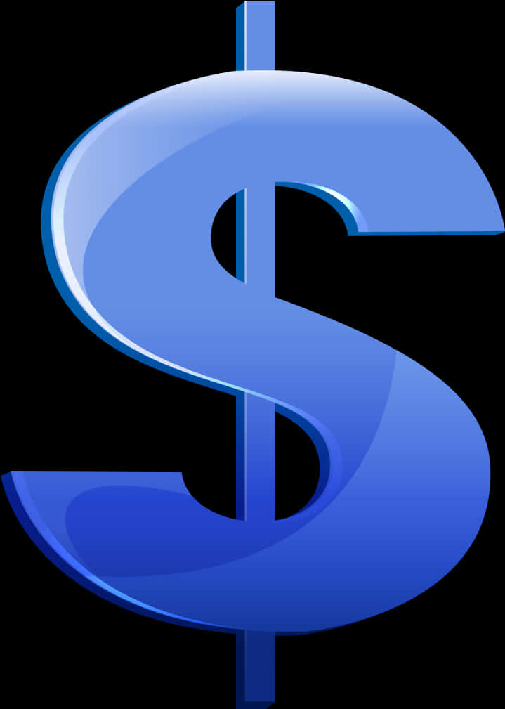 Blue Dollar Sign Graphic PNG Image