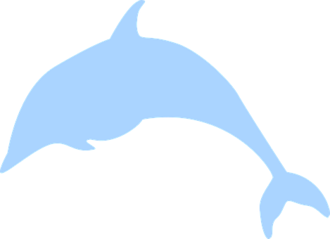 Blue Dolphin Silhouette PNG Image