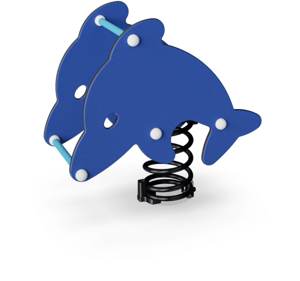 Blue Dolphin Spring Rider3 D Model PNG Image