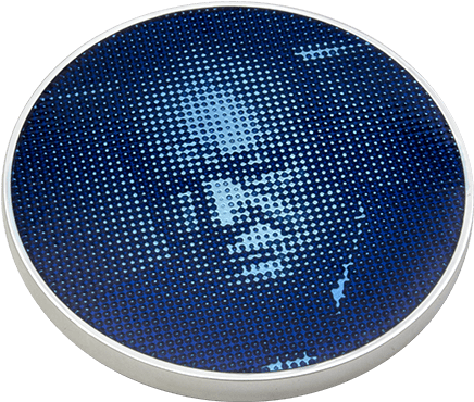 Blue Dotted Portrait Medal PNG Image