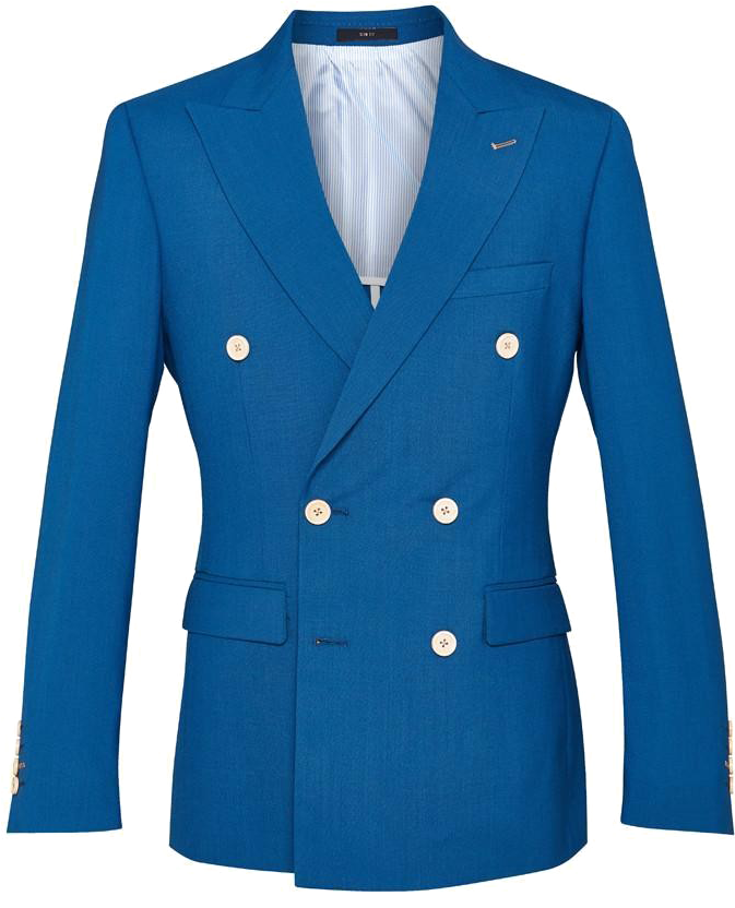 Blue Double Breasted Blazer PNG Image