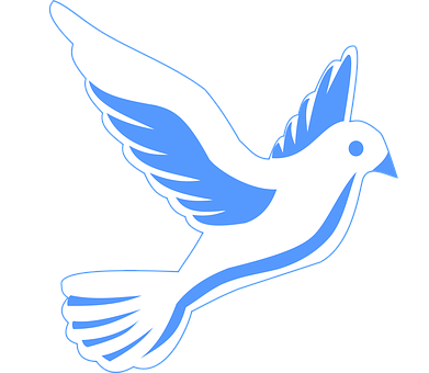 Blue Dove Silhouette Graphic PNG Image