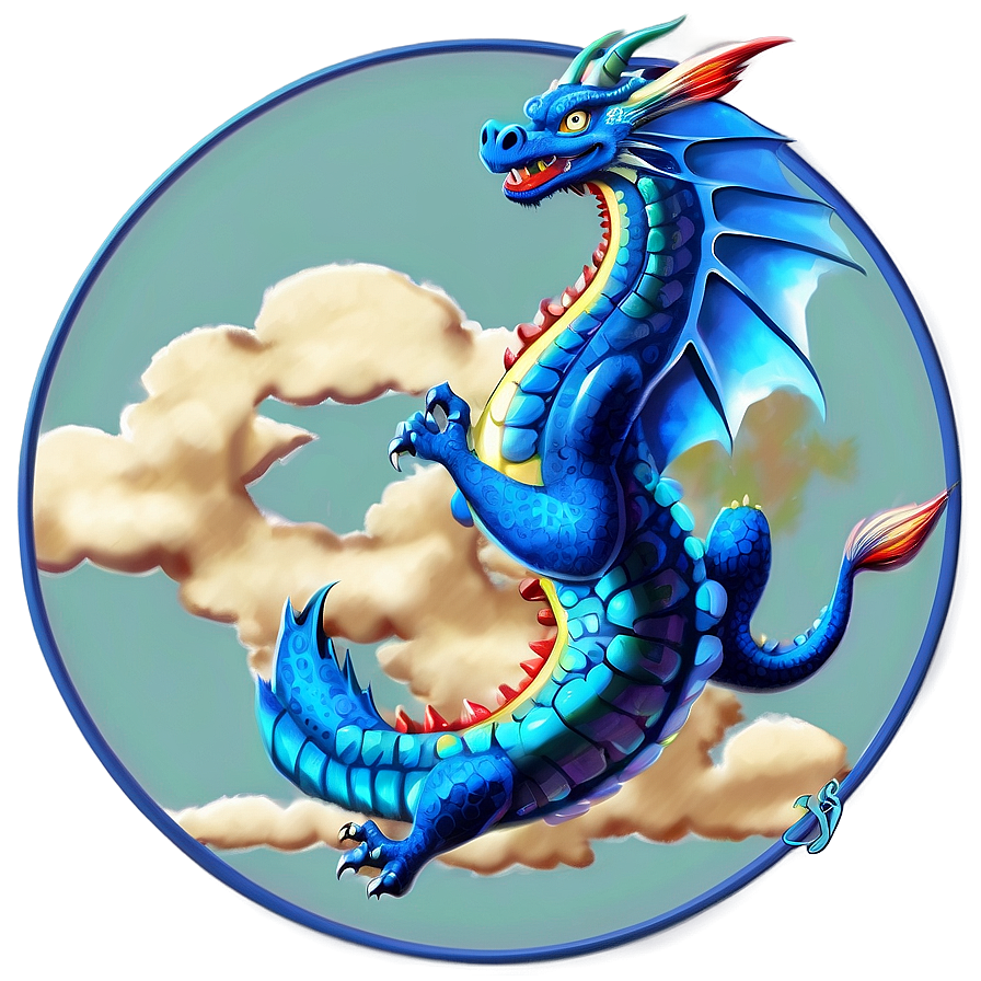 Blue Dragon In Clouds Png 71 PNG Image