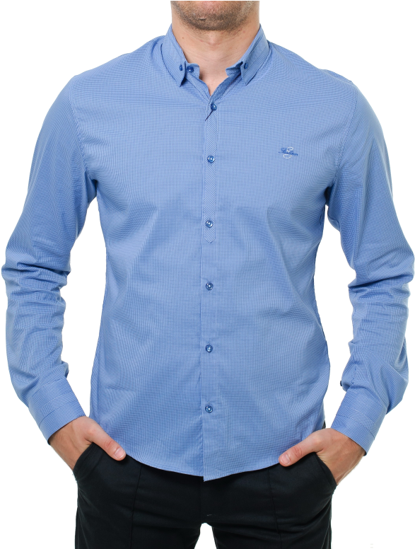 Blue Dress Shirt Model PNG Image