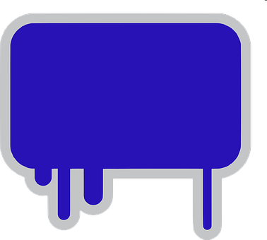 Blue Dripping Paint Speech Bubble Icon PNG Image