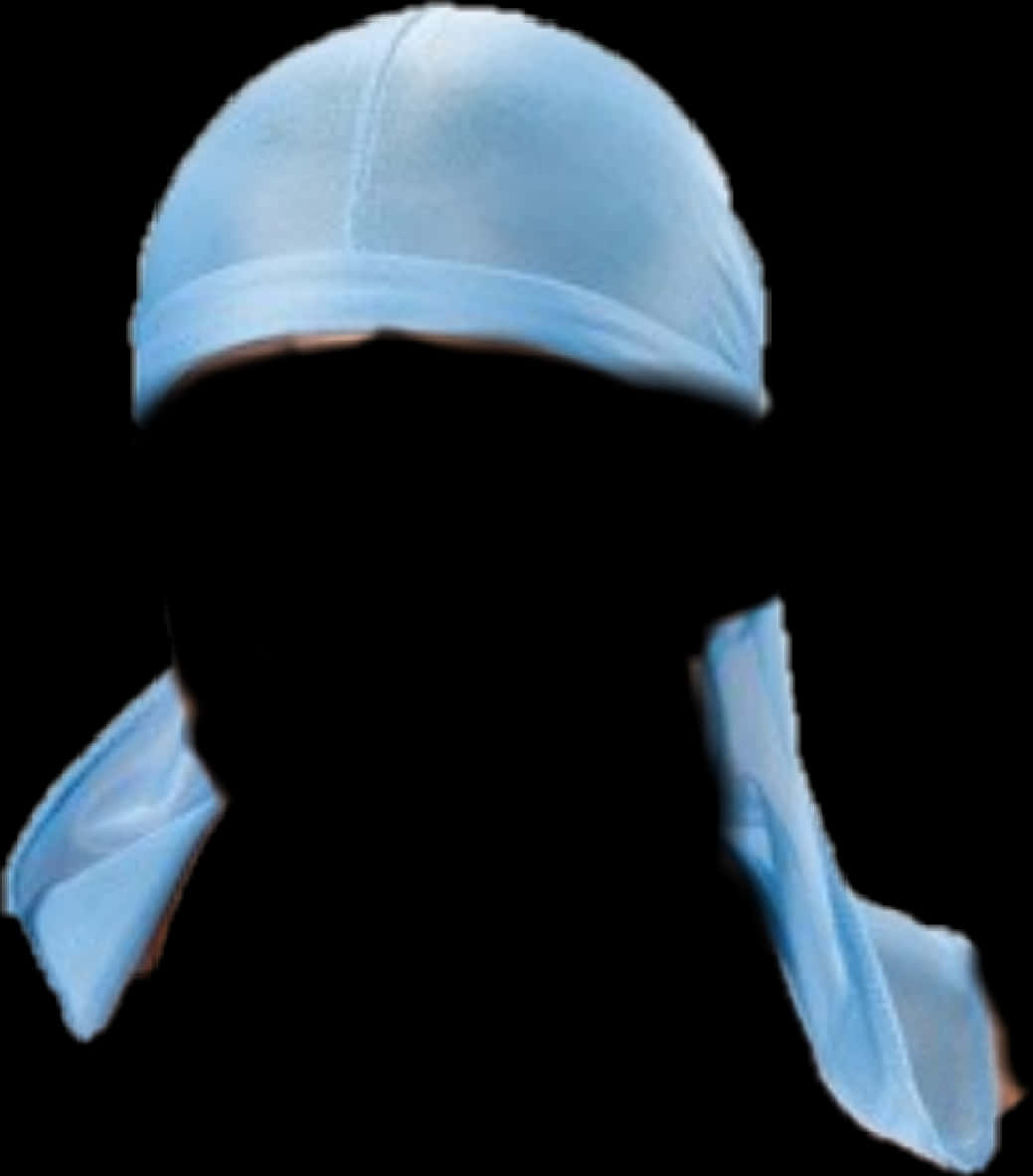 Blue Durag Isolatedon Black PNG Image