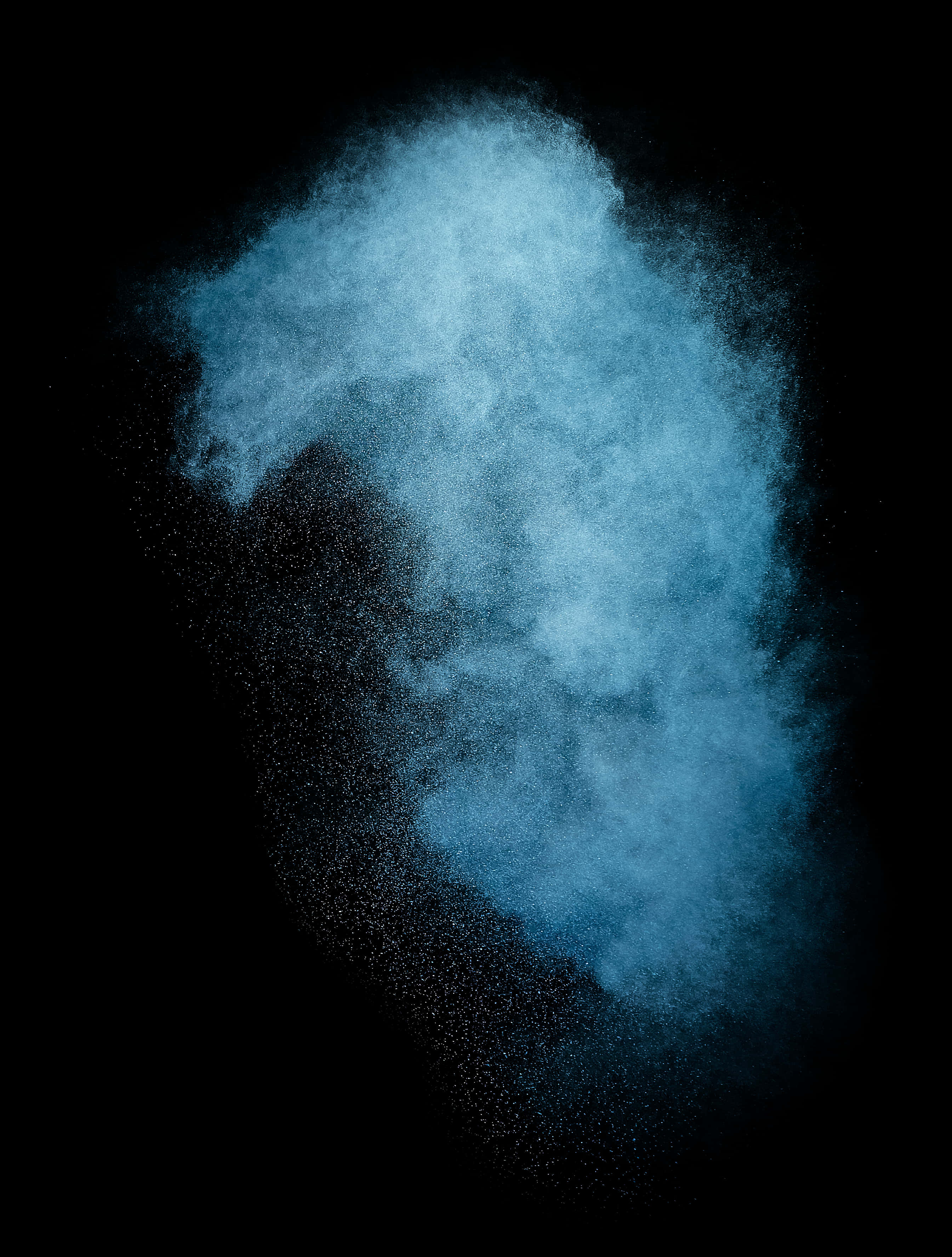 Blue Dust Cloud Dark Background PNG Image