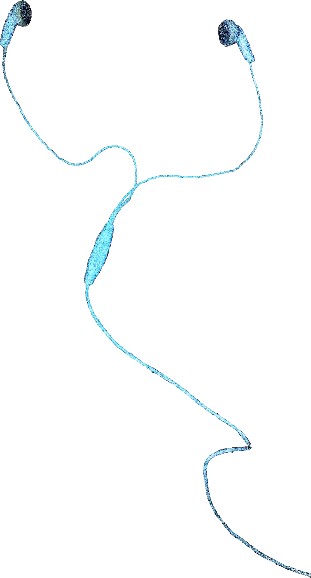 Blue Earphones Tangled Background PNG Image