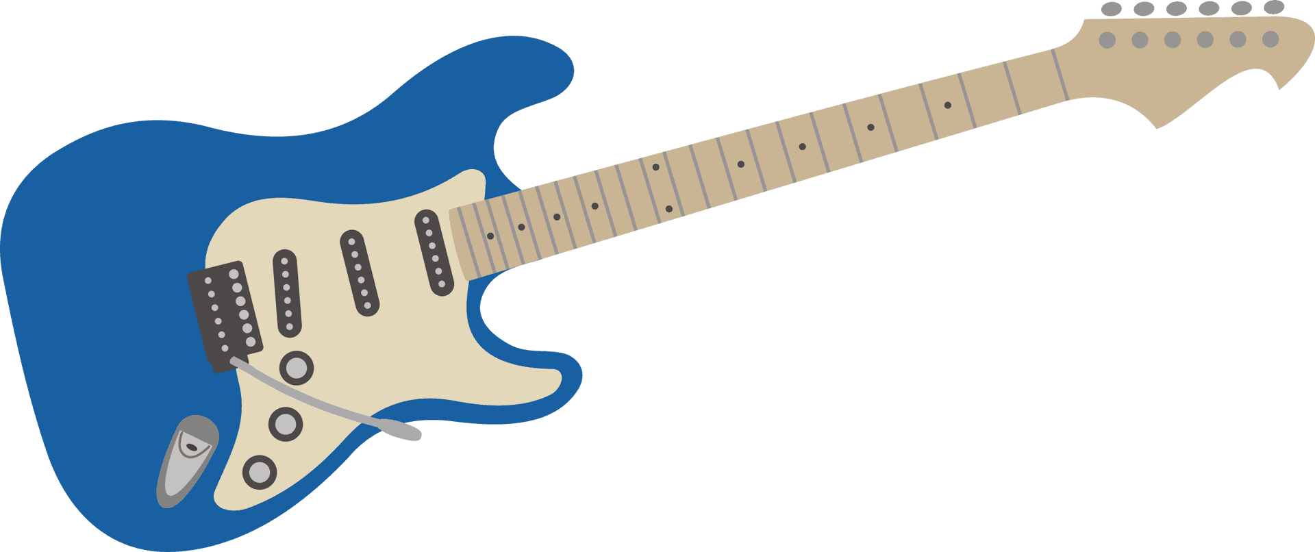 Blue Electric Guitar Illustration PNG Image