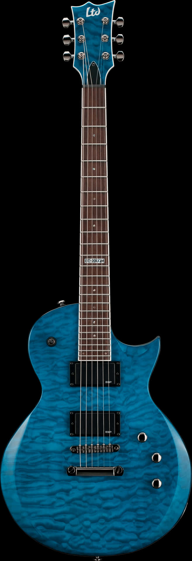 Blue Electric Guitar Quilted Top PNG Image