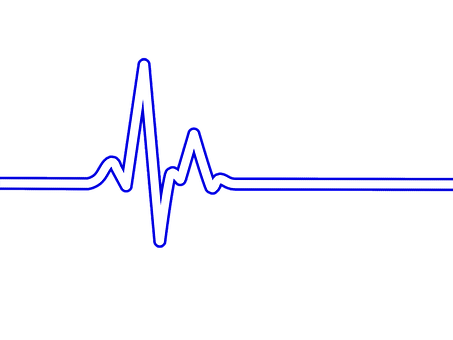 Blue Electrocardiogram Lineon Black Background PNG Image