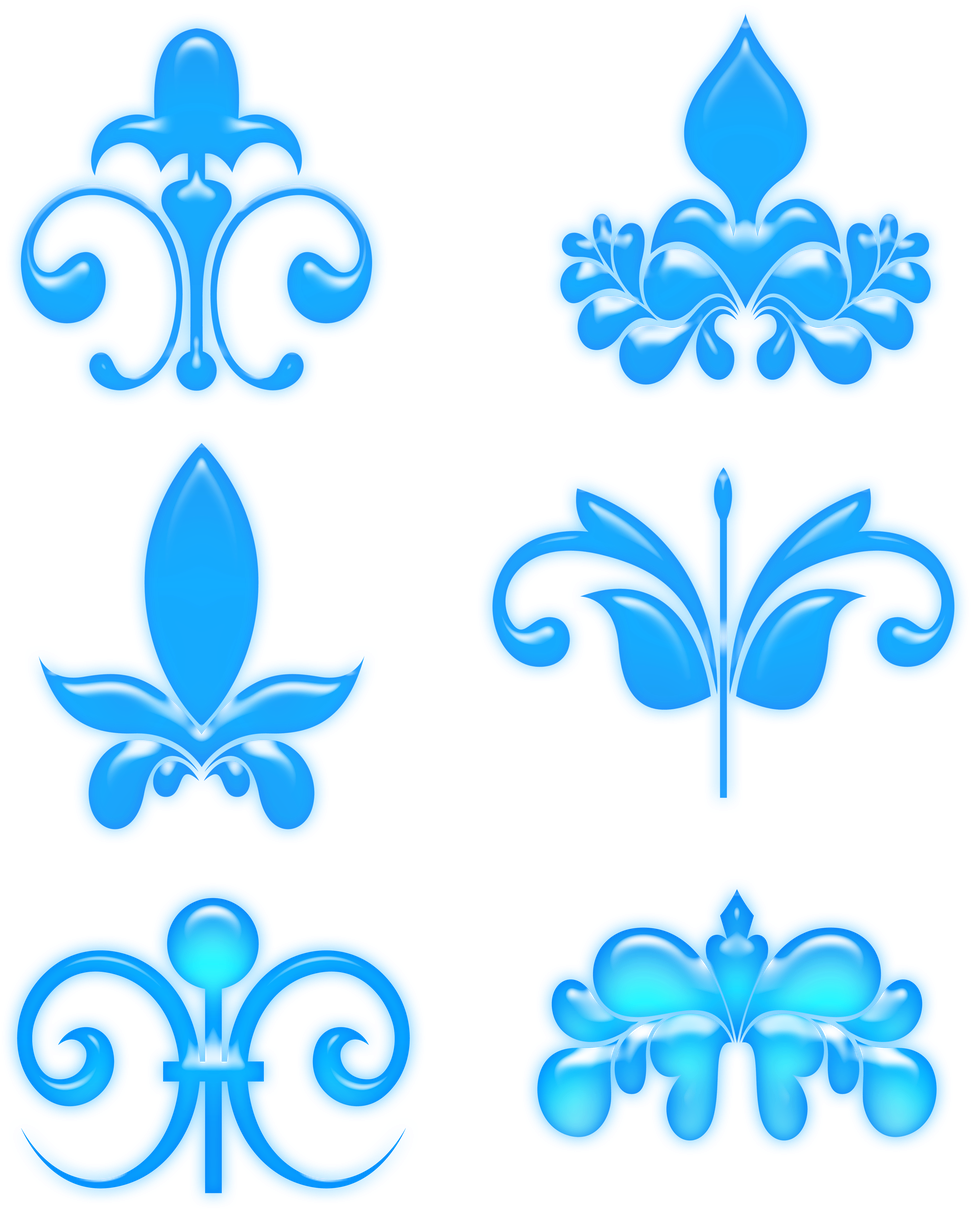 Blue Elegant Design Elements PNG Image