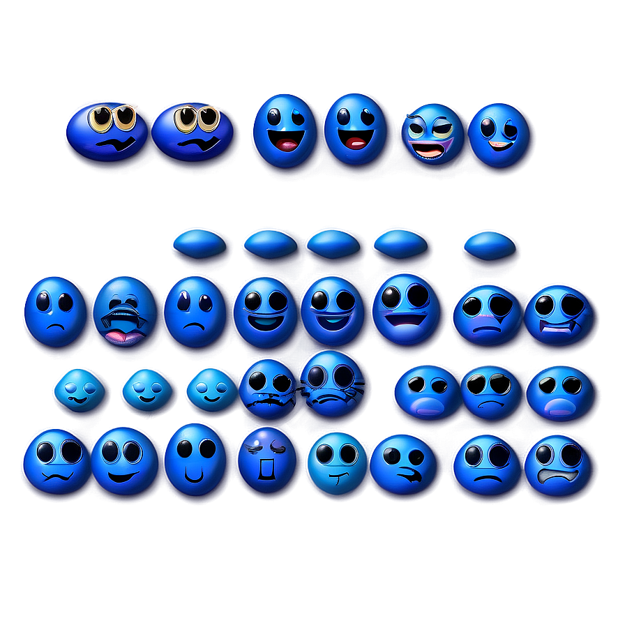 Blue Emojis A PNG Image