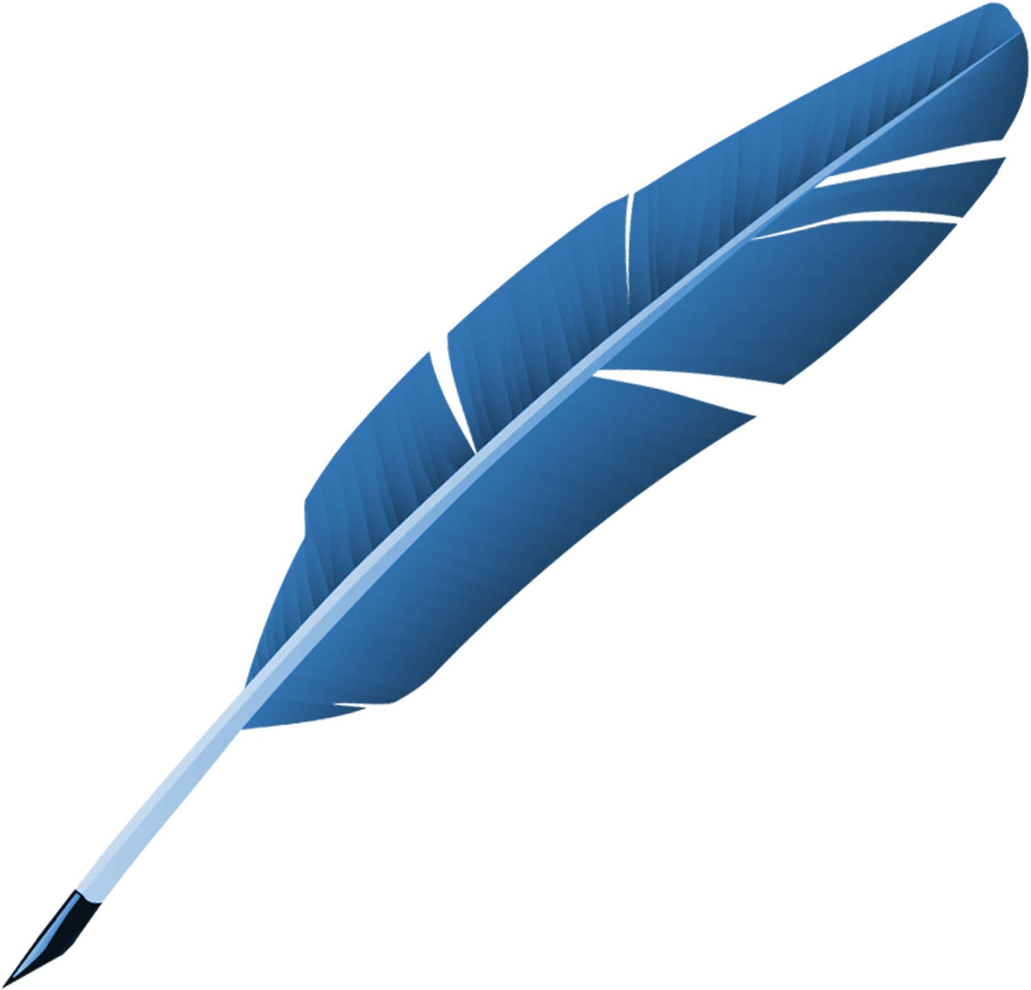 Blue Feather Quill Pen.png PNG Image