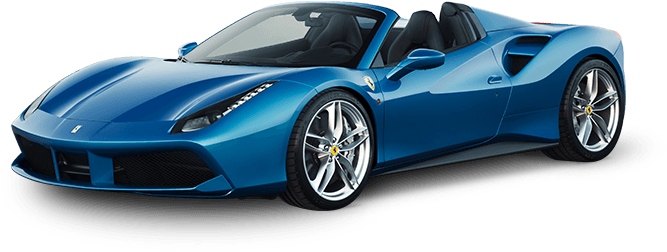 Blue Ferrari Convertible Sports Car PNG Image