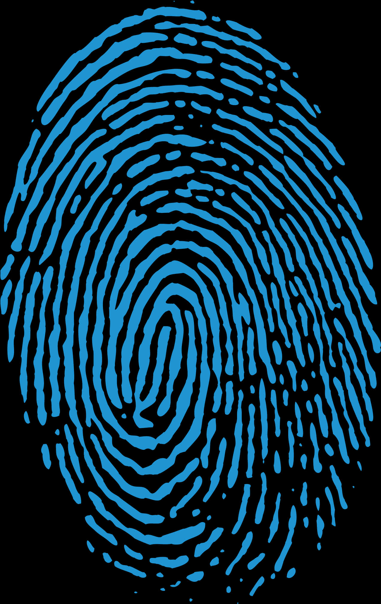 Blue Fingerprint Illustration PNG Image