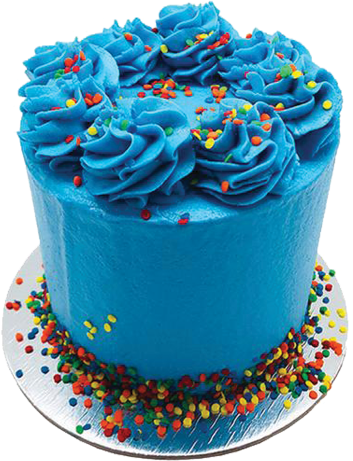 Blue First Birthday Cake PNG Image