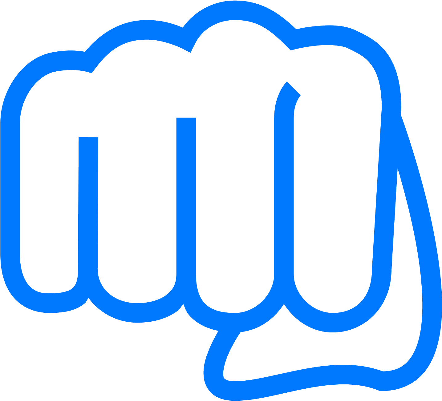 Blue Fist Icon PNG Image