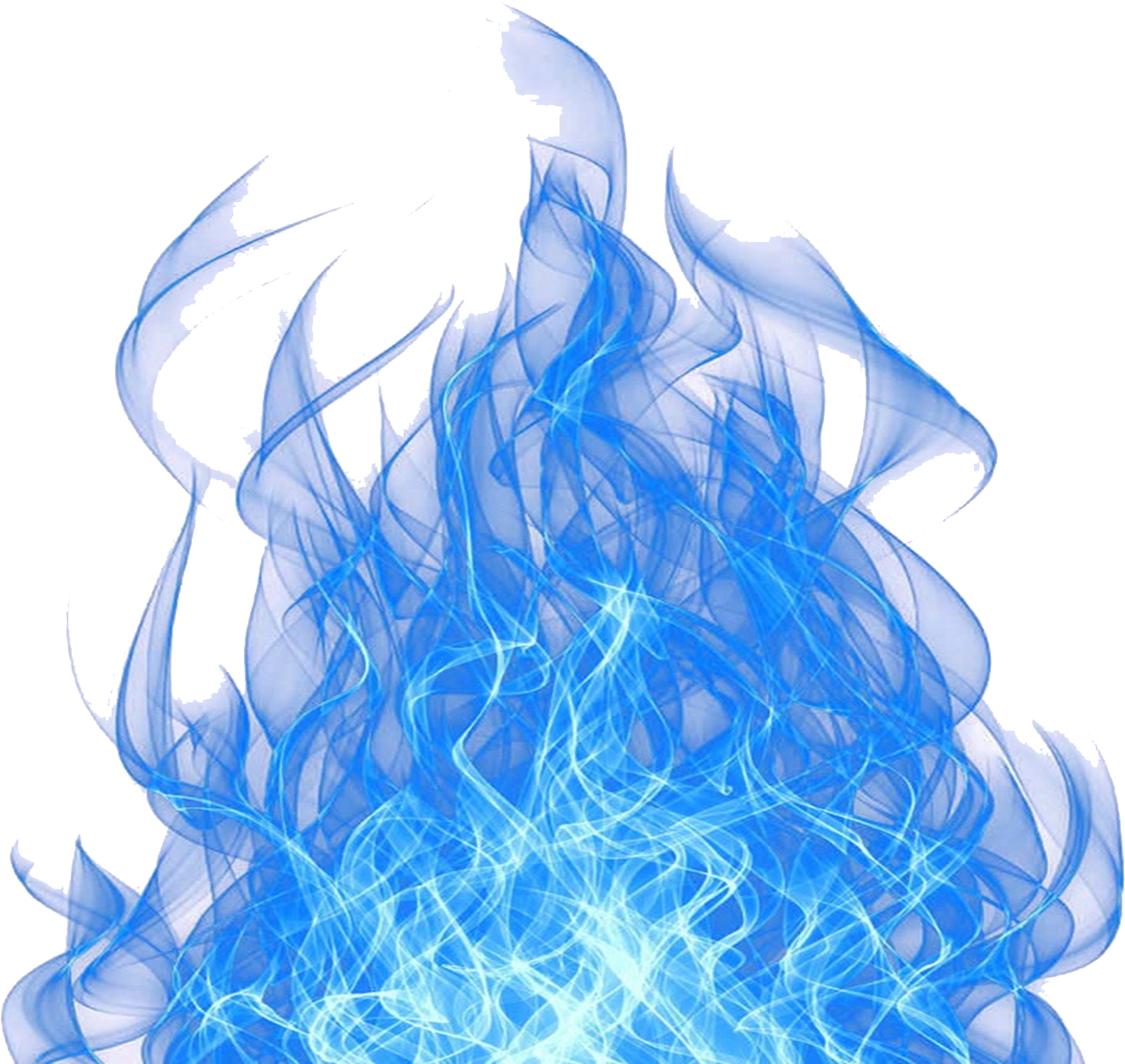 Blue Flame Ethereal Dance PNG Image