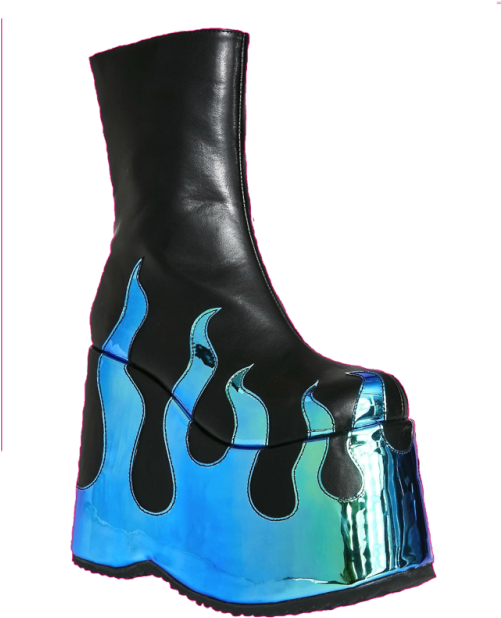 Blue Flame Platform Boot PNG Image