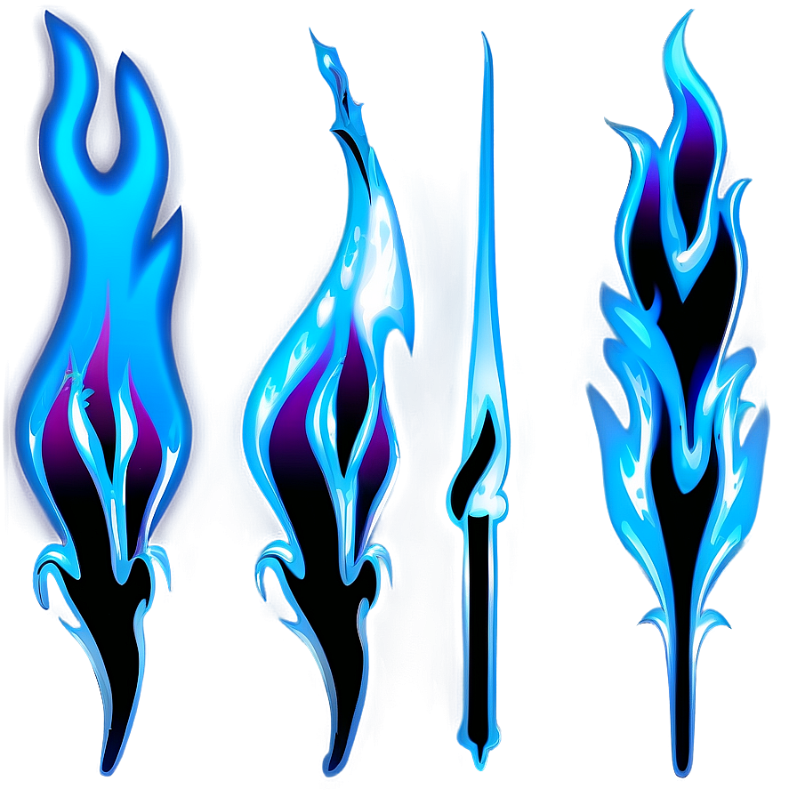 Blue Flames Decoration Png Uvo PNG Image