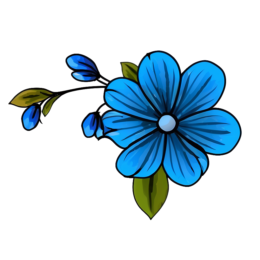 Blue Flower Design Png Gxh52 PNG Image