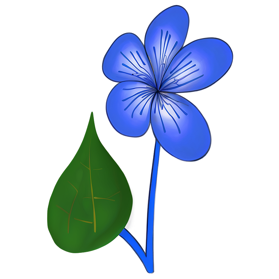 Blue Flower Drawing Png 24 PNG Image