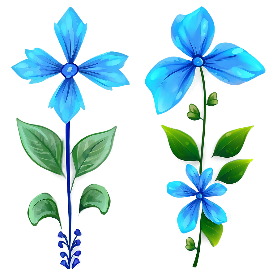 Blue Flower Illustration Png 34 PNG Image