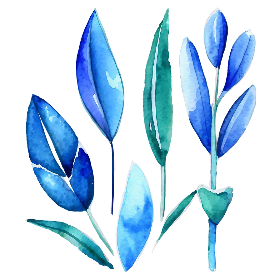 Blue Flower Watercolor Png Hvs PNG Image