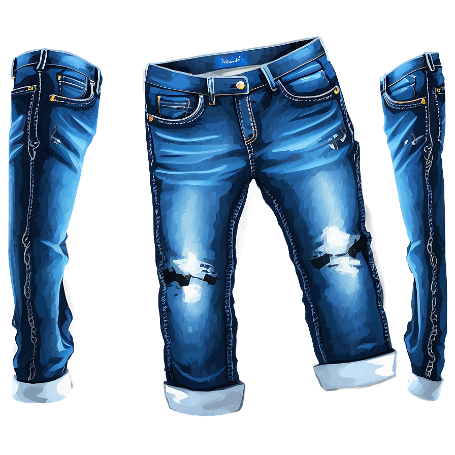 Blue Folded Jeans Png 06272024 PNG Image