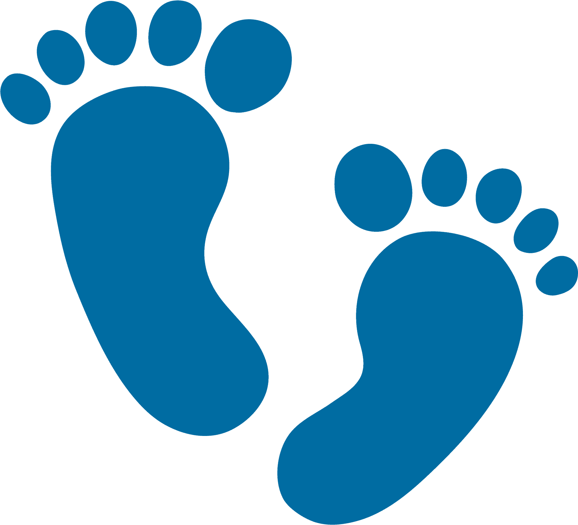 Blue Footprint Graphic PNG Image