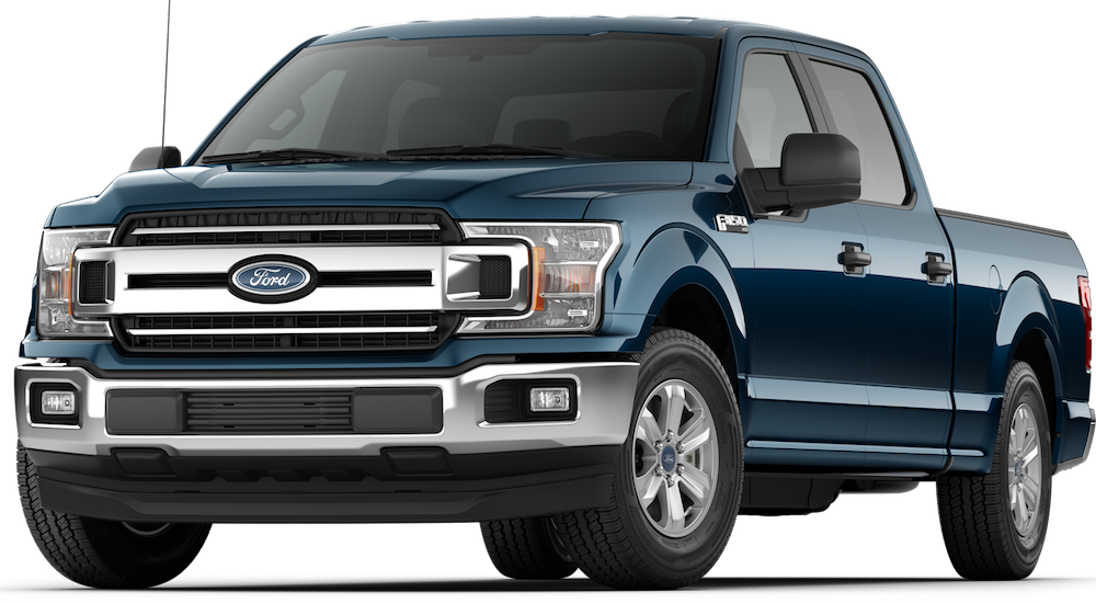 Blue Ford F150 Pickup Truck PNG Image