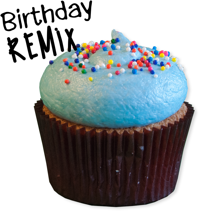 Blue Frosted Cupcakewith Sprinkles PNG Image