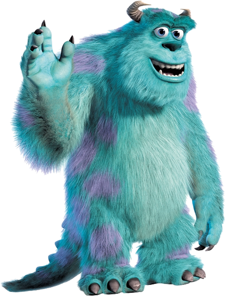 Blue_ Furry_ Monster_ Animated_ Character PNG Image