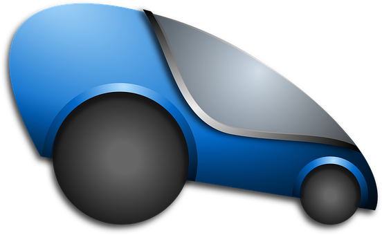 Blue Futuristic Car Icon PNG Image