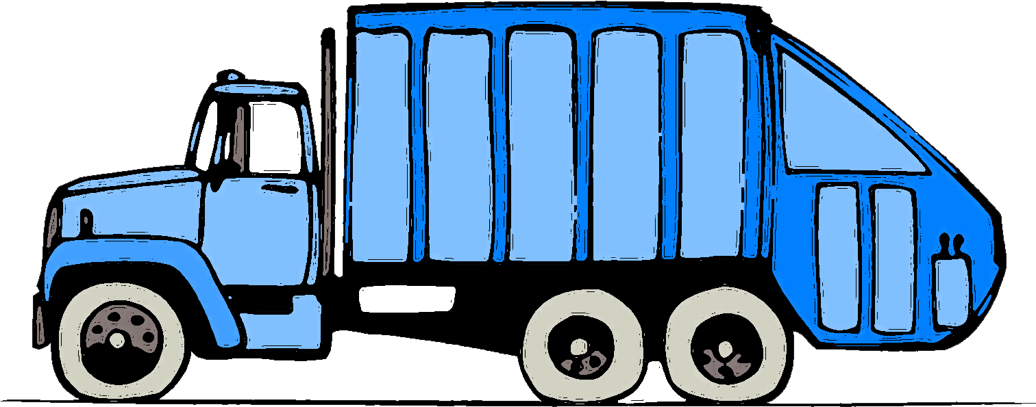 Blue Garbage Truck Illustration PNG Image