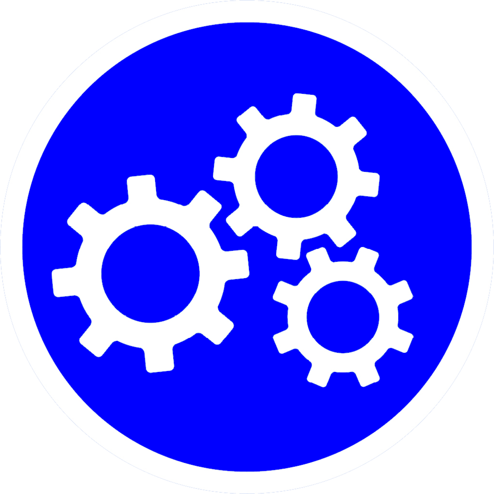 Blue Gear Icon Circle PNG Image