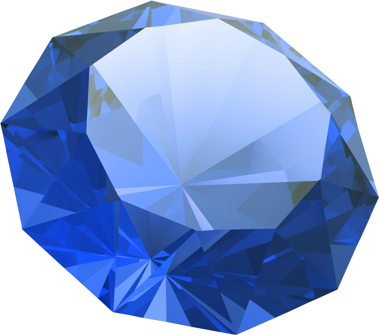 Blue Gemstone Facets3 D Render PNG Image