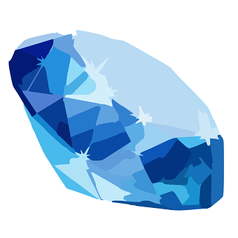 Blue Geometric Diamond Illustration PNG Image