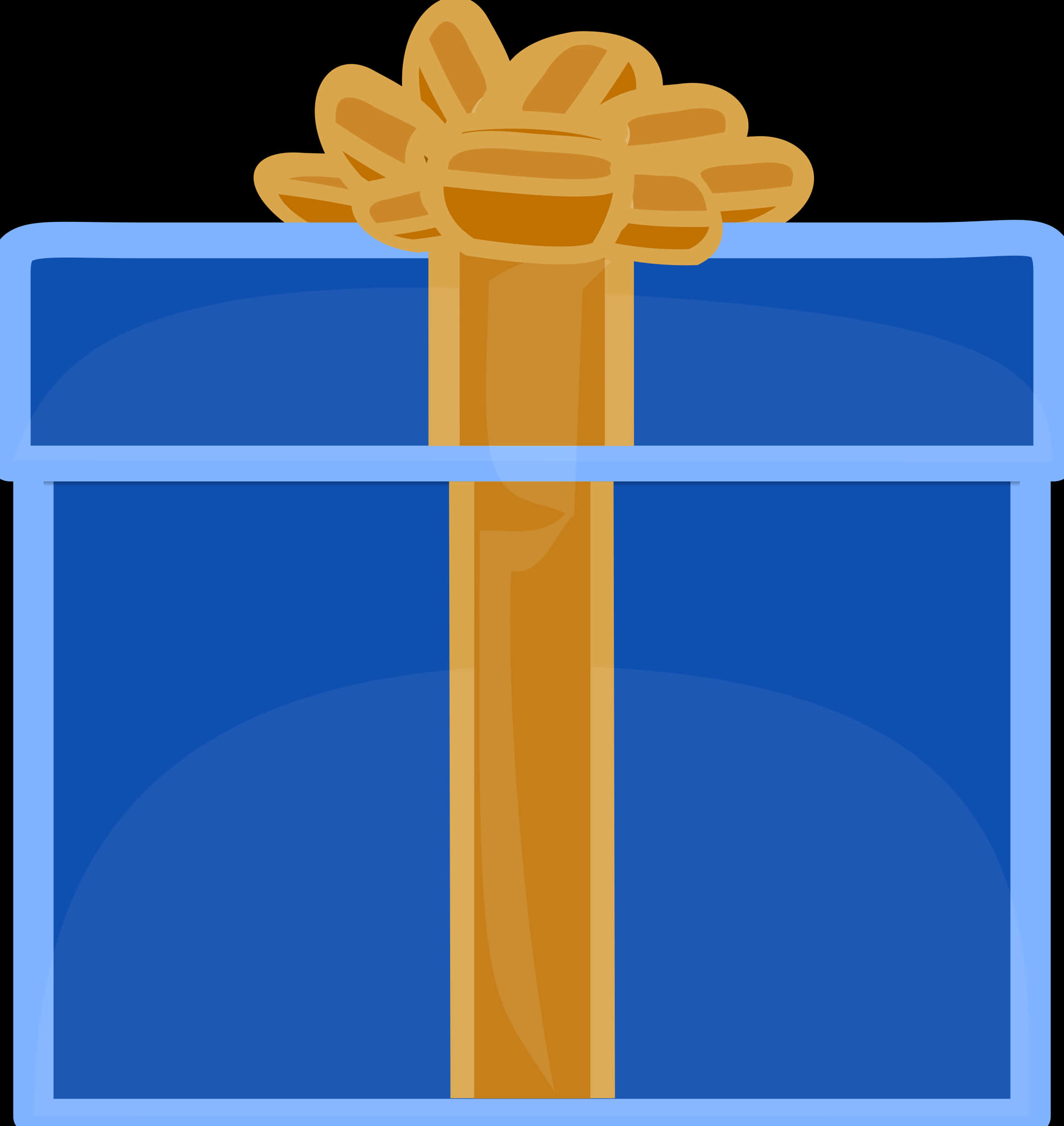 Blue Gift Boxwith Golden Ribbon PNG Image