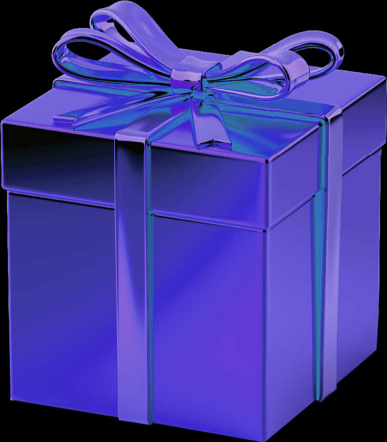 Blue Gift Boxwith Ribbon PNG Image