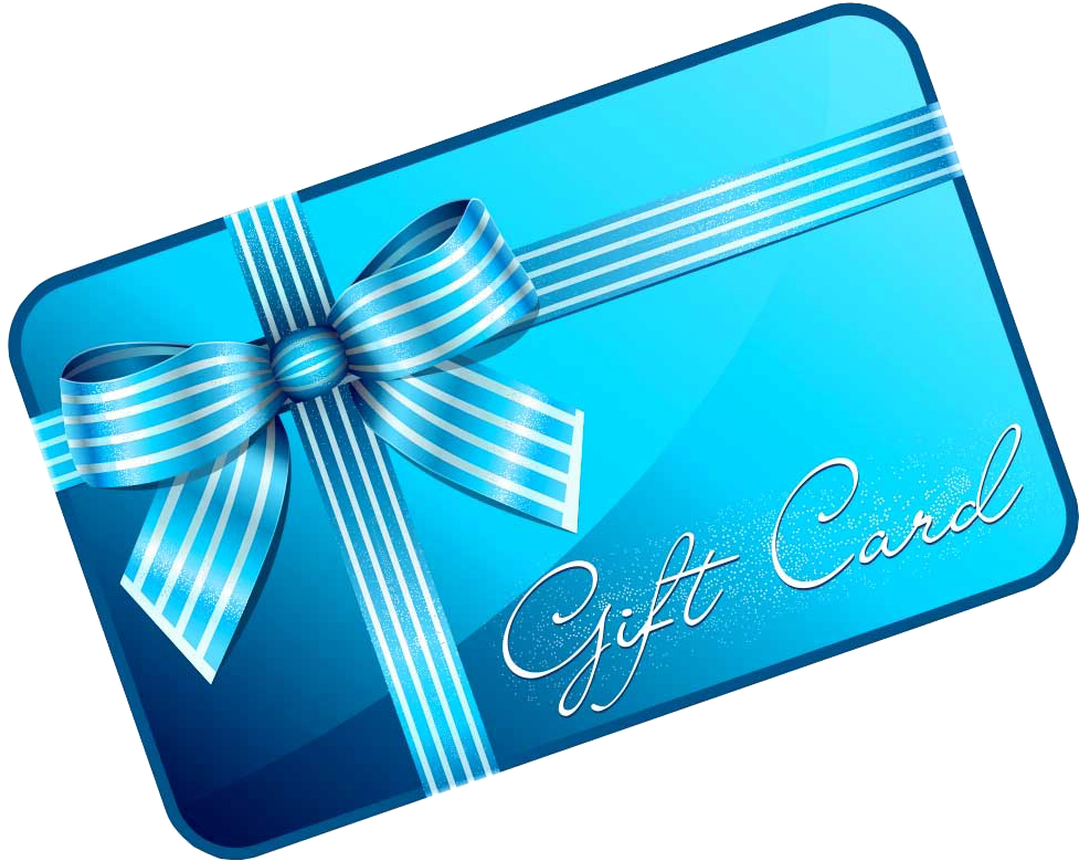 Blue Gift Cardwith Ribbon PNG Image