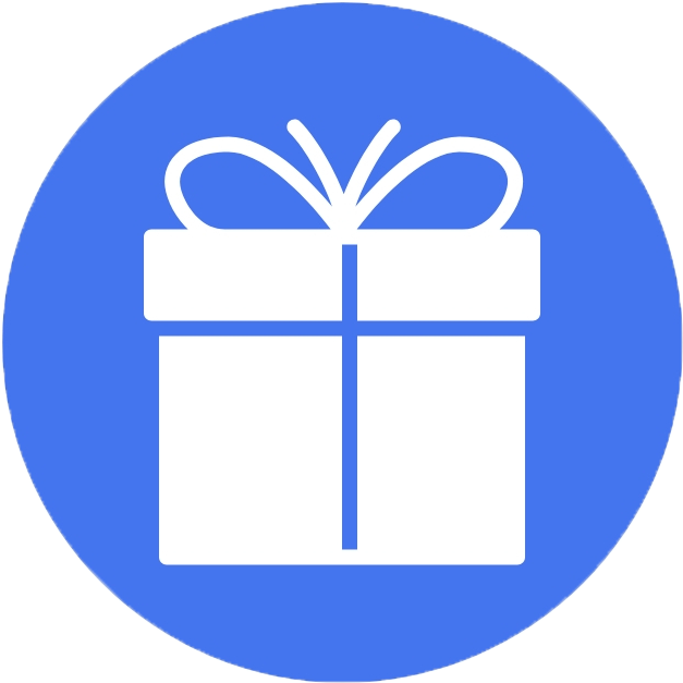 Blue Gift Icon Simple Design PNG Image