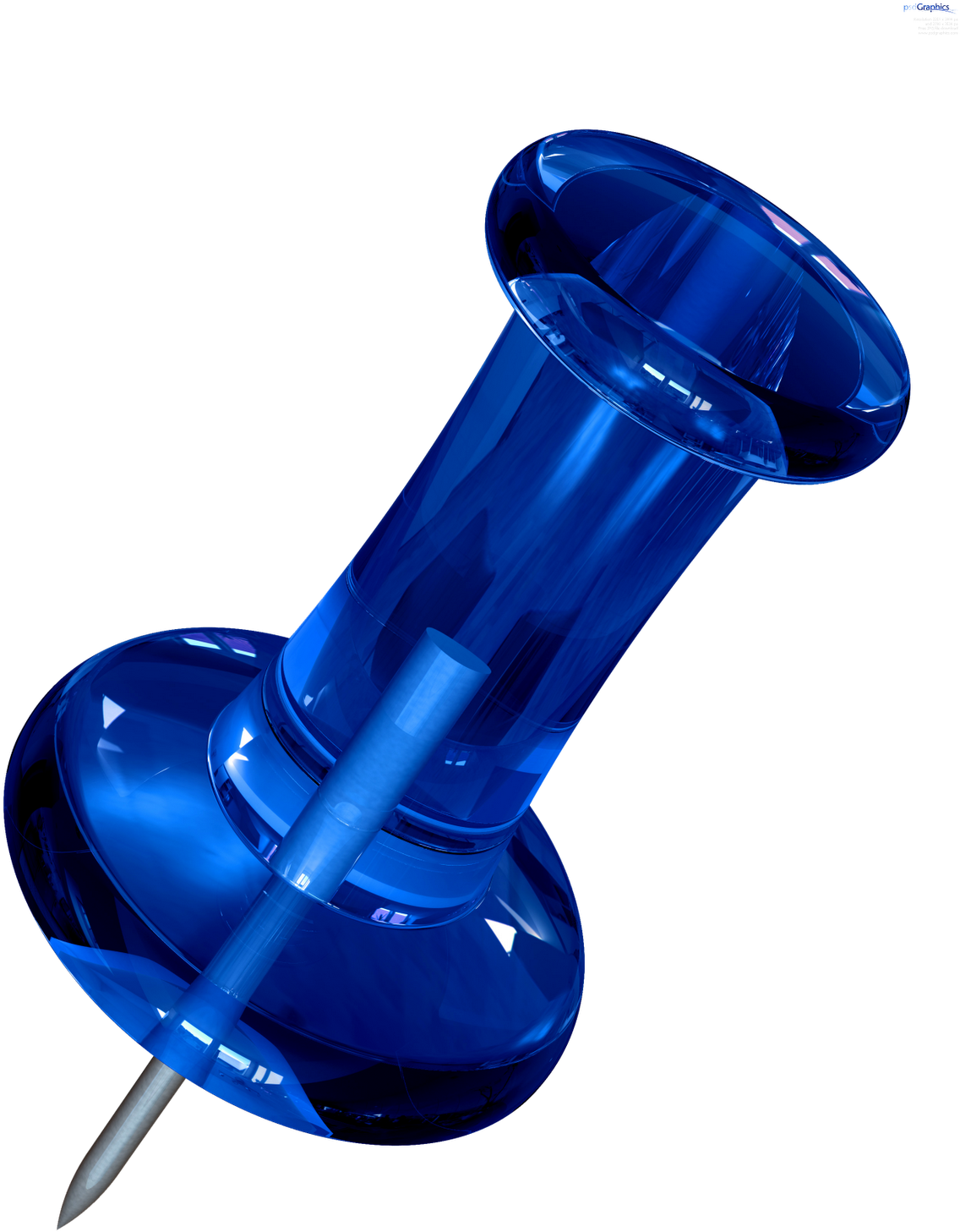 Blue Glass Push Pin PNG Image