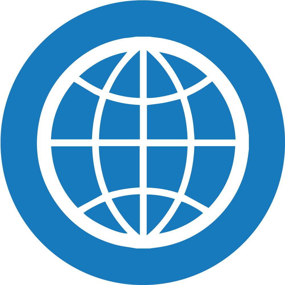 Blue Global Network Icon PNG Image