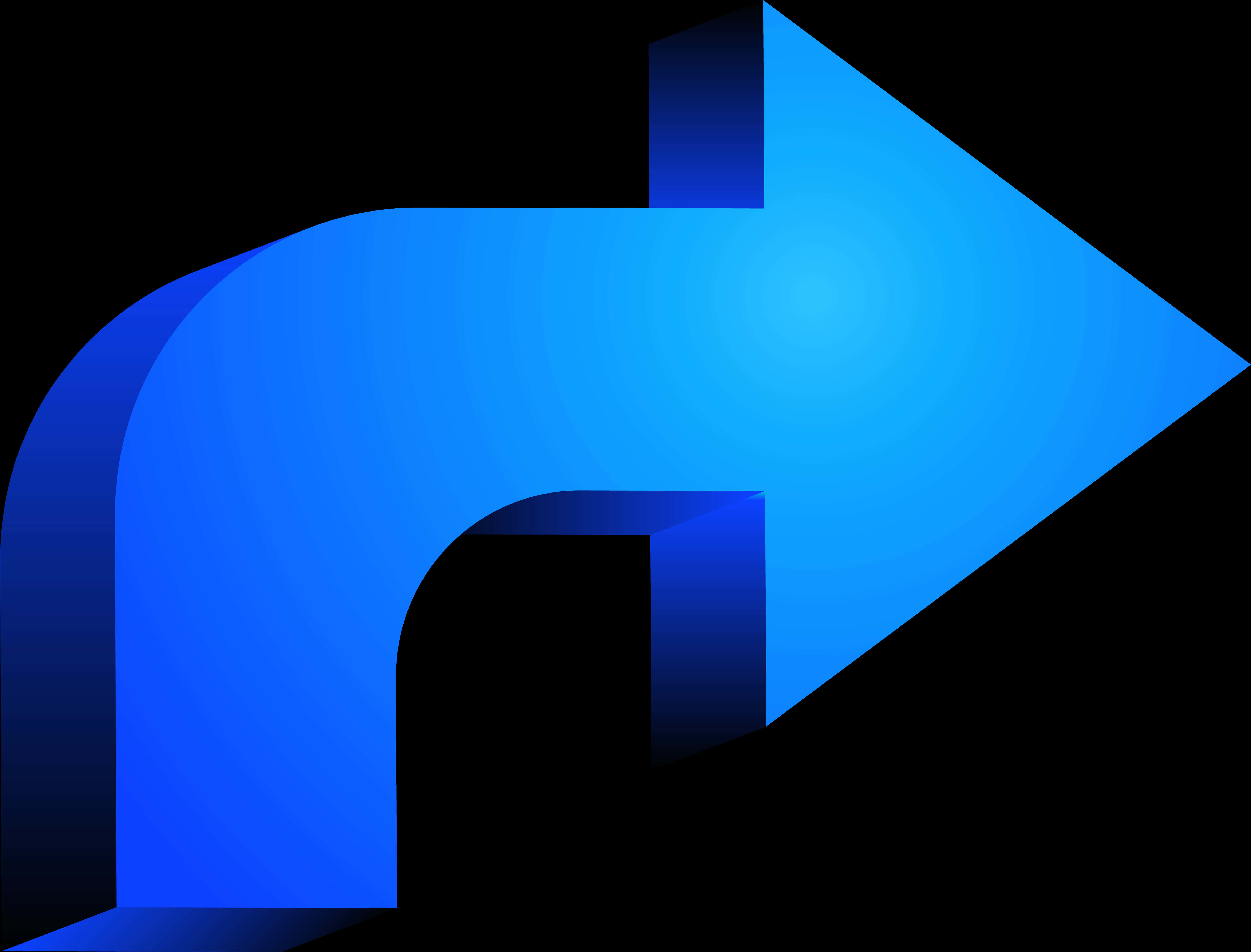 Blue Glossy Arrow Transparent Background PNG Image