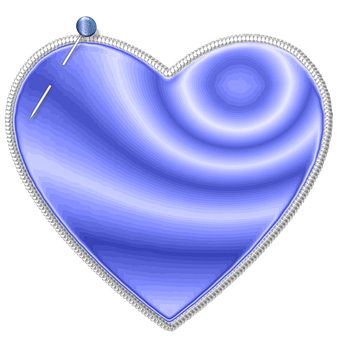 Blue Glossy Heart Icon PNG Image