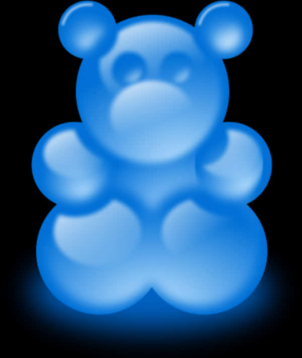 Blue Glowing Bear Figure PNG Image